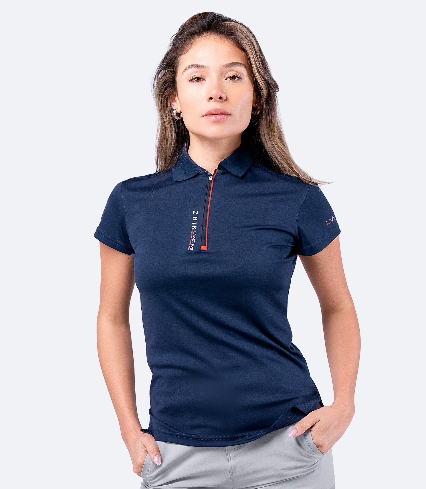 Womens UVActive UPF50+ Zip Sports Polo