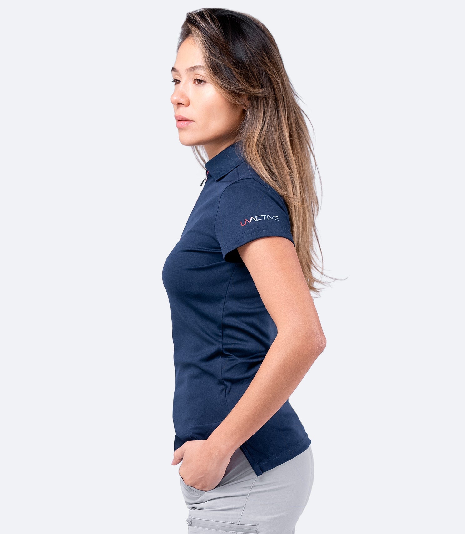 Womens UVActive UPF50+ Zip Sports Polo