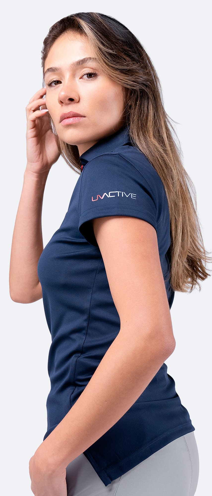 Womens UVActive UPF50+ Zip Sports Polo