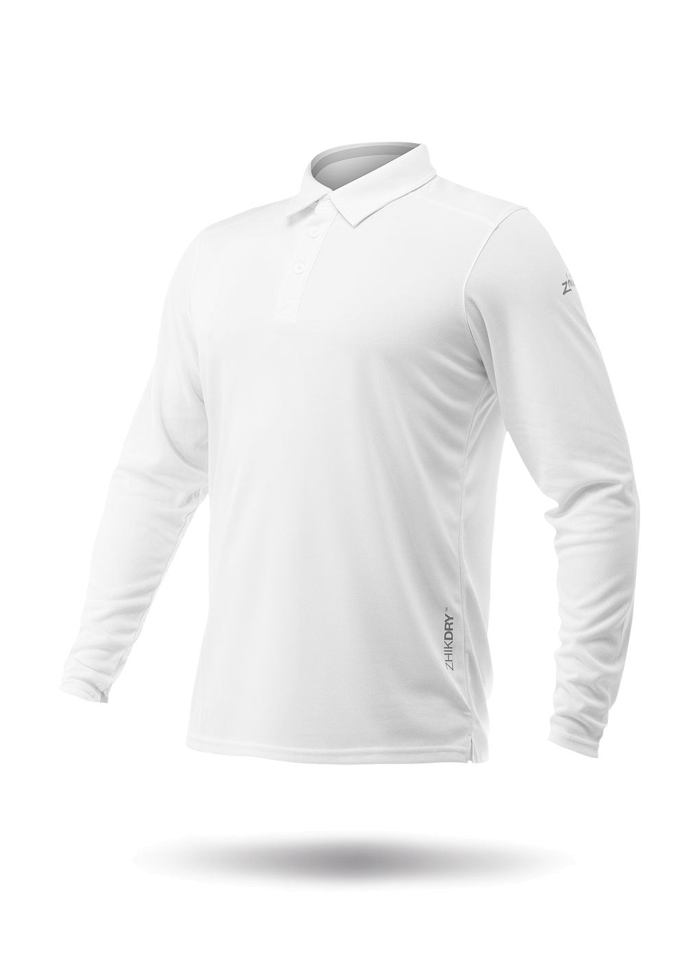 Mens ZhikDry LT Long Sleeve Polo - White